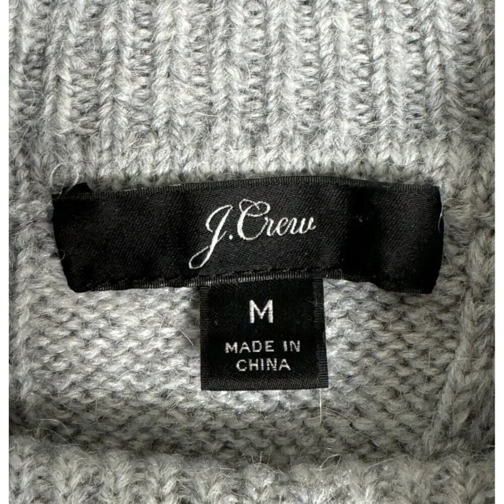J. Crew Womens Gray Chunky Cable Knit Sweater Size M‎
